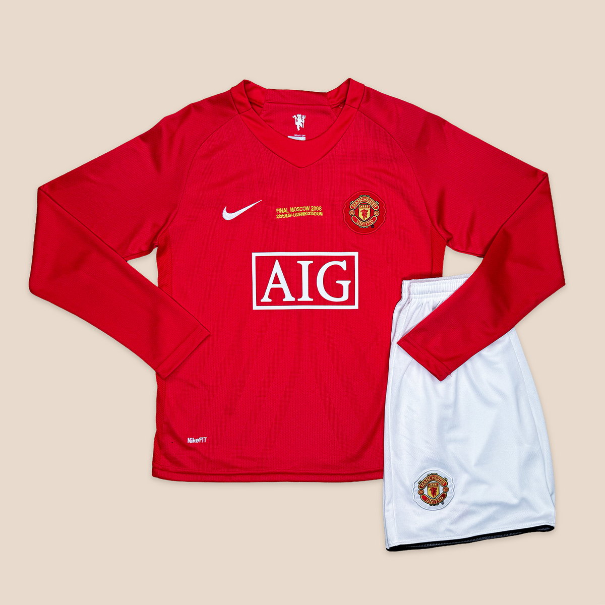Kit Infantil Manchester United I 2007/08 Manga Longa - imagem 3